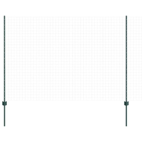 Стълб за ограда. 11 pcs Зелен 150 cm Стомана