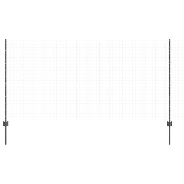 Стълб за ограда. 11 pcs Сив 120 cm Стомана