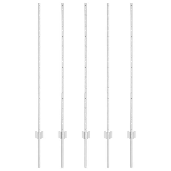 Вградена оградна колона 5 pcs Сребристо 160 cm