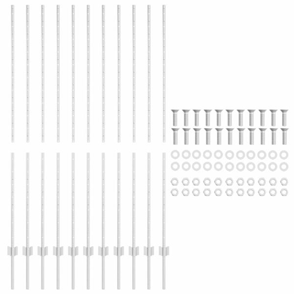 Стълб за ограда. 11 pcs Сребрист 160 cm Стомана