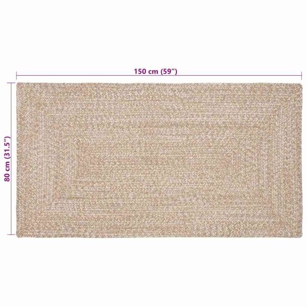 Килими за помещение Естествено и бяло 80 x 150 cm юта
