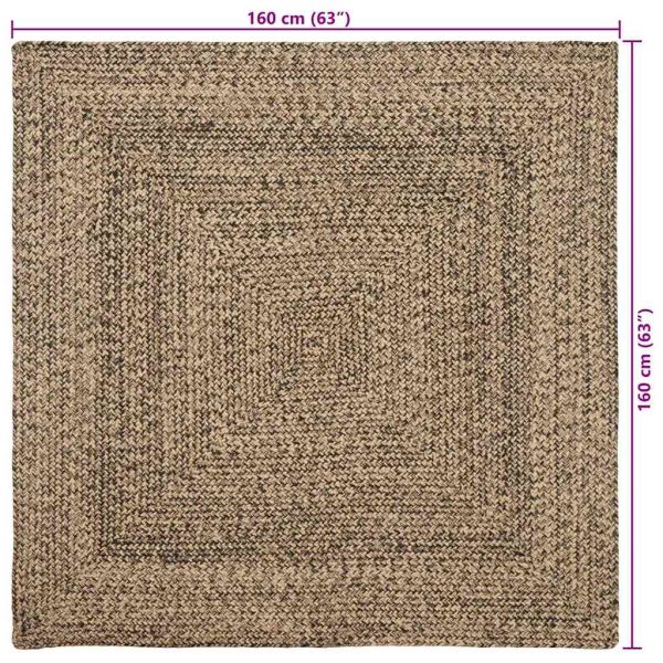 Килими за помещение Естествено и черно 160 x 160 cm юта