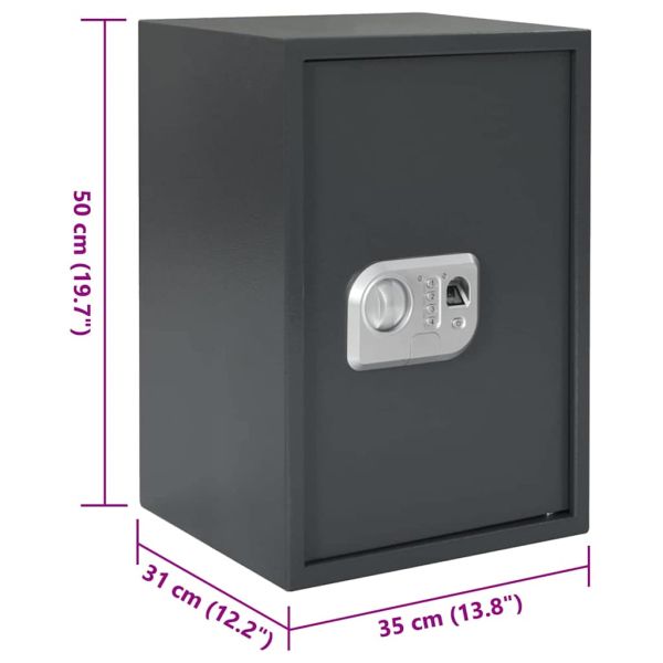 Цифров сейф с заключване Тъмносив 35 x 31 x 50 см Стомана