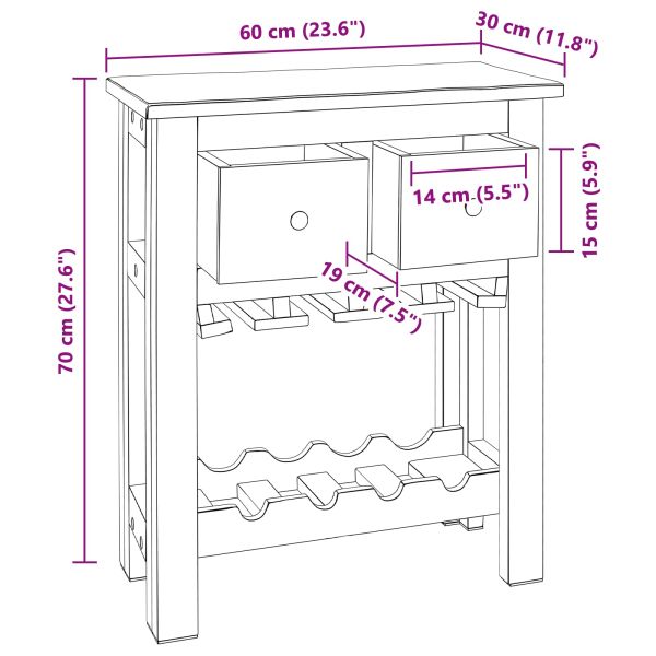 За шкафове Кафяво 60 x 30 x 70 см Солидно възстановено дърво