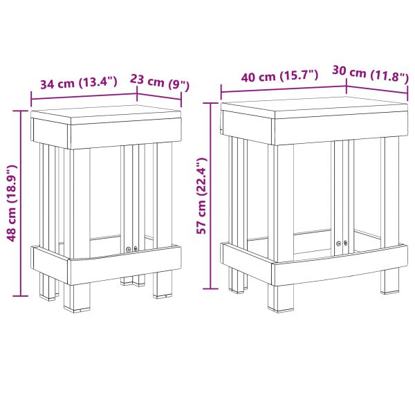 Стойка за растения 2 pcs Кафяво 70 x 11 x 27 см