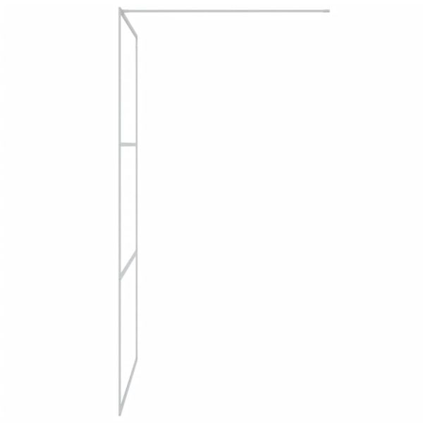 Параван за баня сребрист 115x195 см прозрачно ESG стъкло