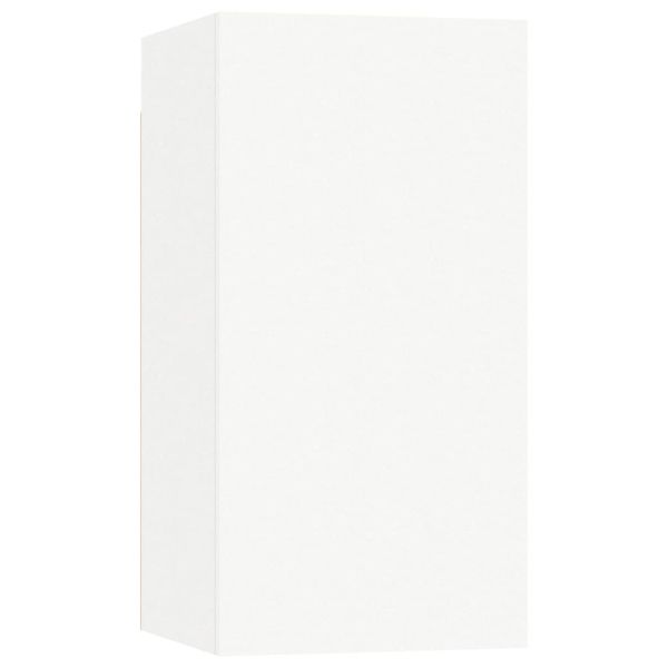 Комплект ТВ шкафове от 6 части, бял, инженерно дърво