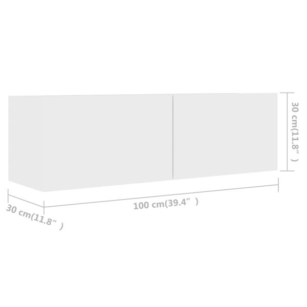 Комплект ТВ шкафове от 6 части, бял, инженерно дърво