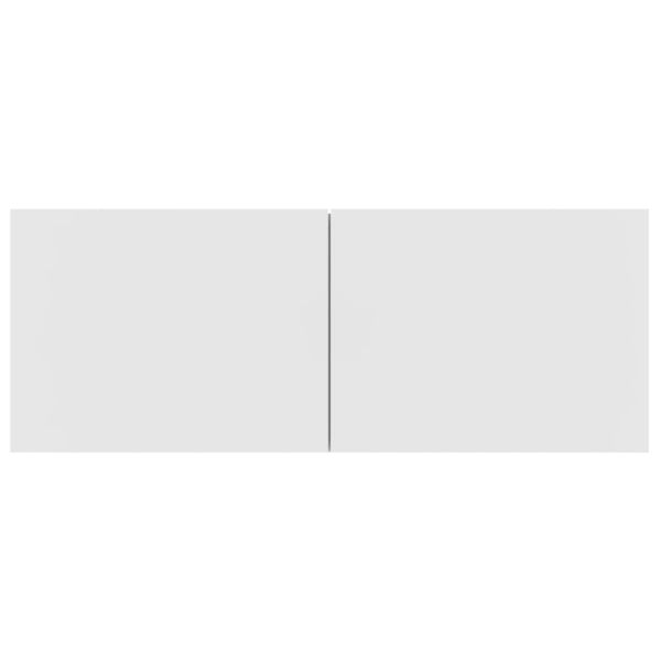 Комплект ТВ шкафове от 5 части инженерно дърво Бял гланц