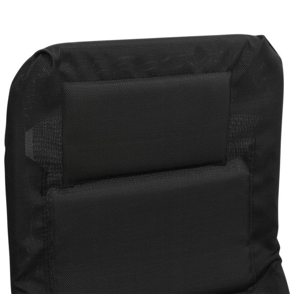 Сгъваеми шезлонги 2 бр черни текстилен и боядисана стомана