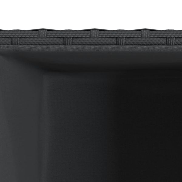 Градински плантер, черен, 30x30x60 см, полиратан