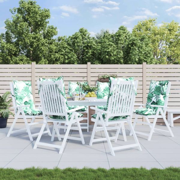 Възглавници за столове с облегалка 6 бр на листа Оксфорд плат