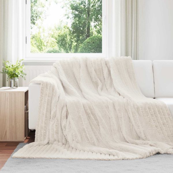 Одеала за хвърляне 6 pcs Крем 240 x 220 cm Мека вълна