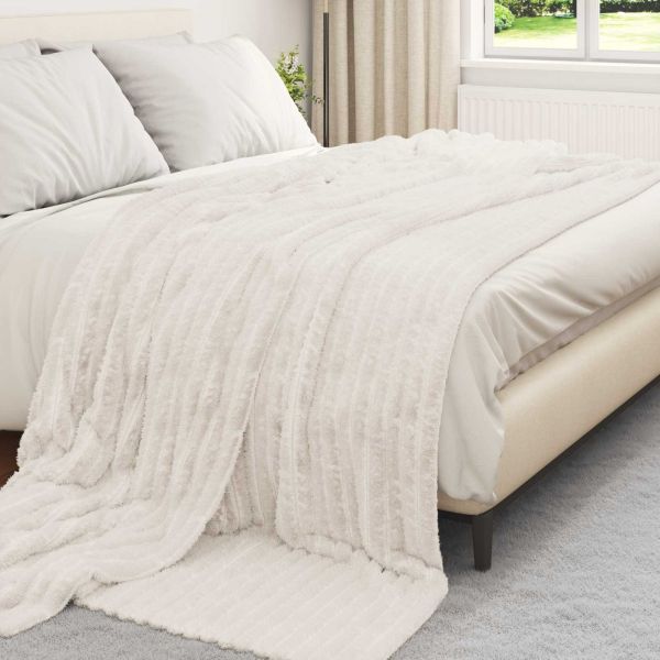 Одеала за хвърляне 6 pcs Крем 240 x 220 cm Мека вълна