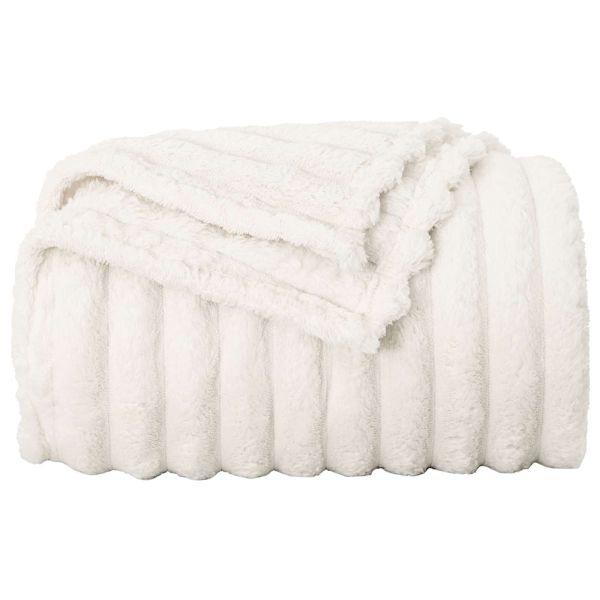Одеала за хвърляне 6 pcs Крем 240 x 220 cm Мека вълна