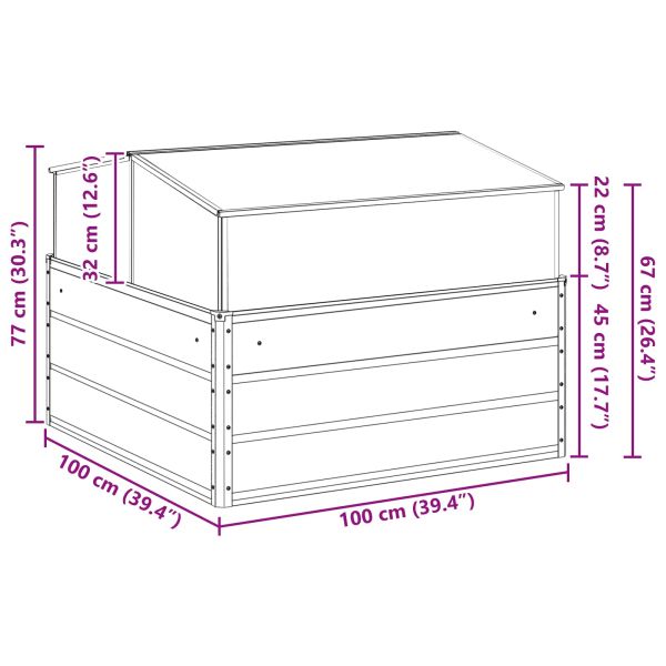 Кашпа Слонова кост 100 x 100 x 77 cm Галванизирана стомана