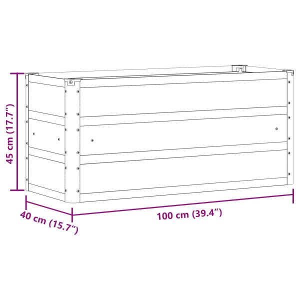 Кашпа Светлосиво 100 x 40 x 45 cm Стомана