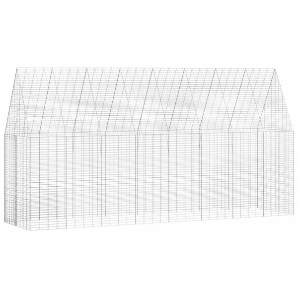 Клетка за заек Сребристо 400 x 100 x 210 см Поцинкована стомана