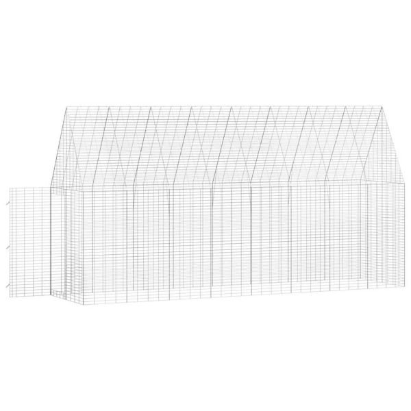 Клетка за заек Сребристо 400 x 100 x 210 см Поцинкована стомана