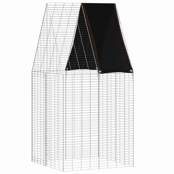 Клетка за заек Сребристо 100 x 100 x 210 см Поцинкована стомана