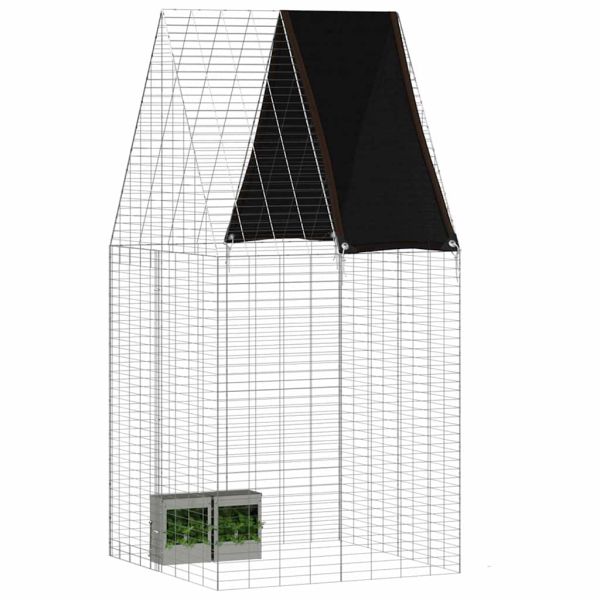 Клетка за заек Сребристо 100 x 100 x 210 см Поцинкована стомана