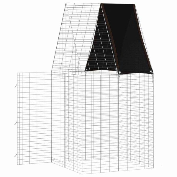 Клетка за заек Сребристо 100 x 100 x 210 см Поцинкована стомана