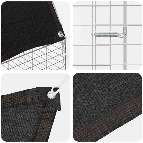 Клетка за заек Сребристо 100 x 100 x 210 см Поцинкована стомана