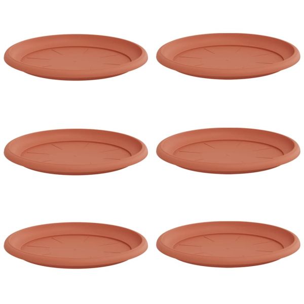 Кръгъл поднос за цветя 6 pcs Червено тухла Ø 27 x 2,5 см