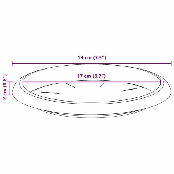 Кръгъл поднос за цветя 24 pcs Черно Ø 19 x 2 см Пластмаса