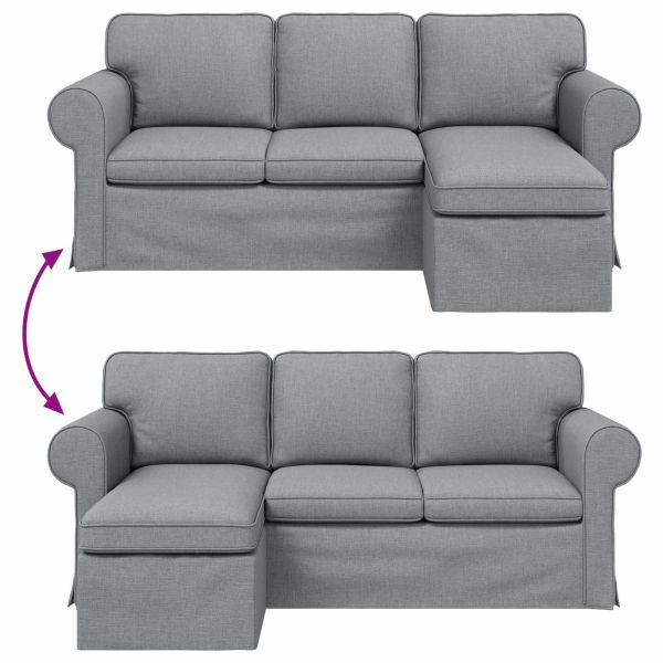 Диван Светлосиво 215 x 138 x 80 см текстил