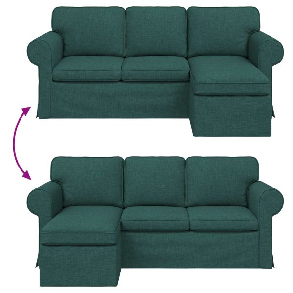 Диван Тъмен зелен 215 x 138 x 80 см текстил