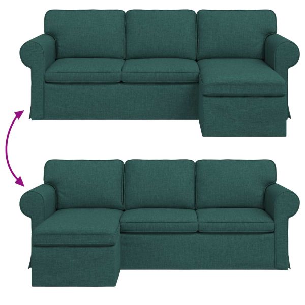 Диван Тъмен зелен 215 x 138 x 80 см текстил