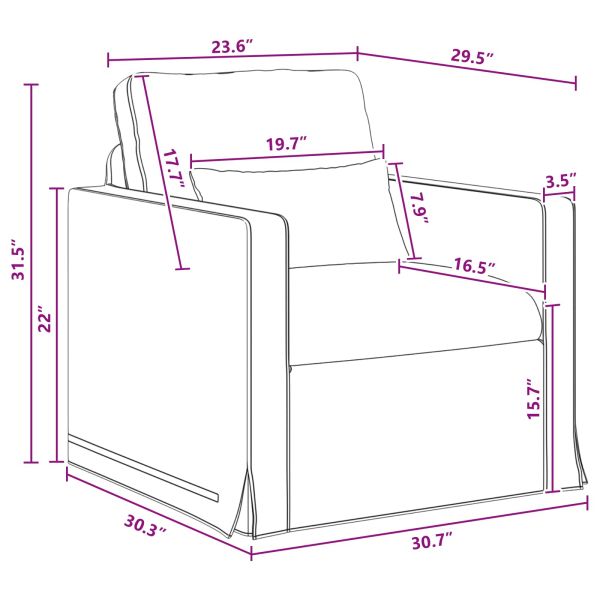 Диван Тъмен сив 78 x 78 x 80 см текстил
