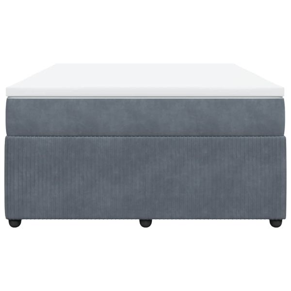 Боксспринг легло с матрак, тъмносиво, 140x200 см, кадифе