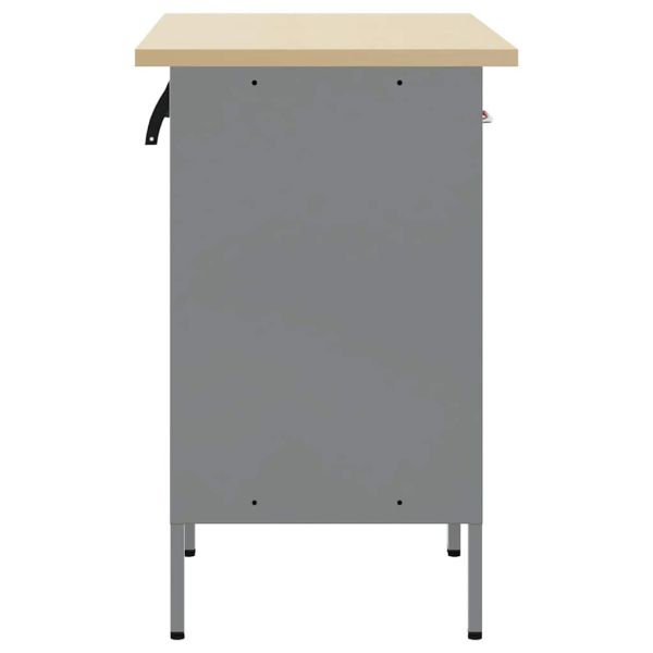 Работен кабинет с чекмедже 2 pcs Червен и сив 100 x 55 x 85 см