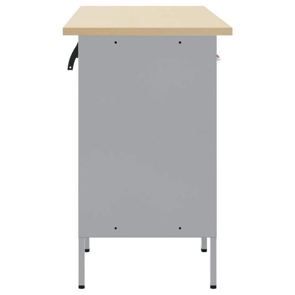 Работен кабинет с чекмедже 4 pcs Червен и сив 200 x 55 x 85 см