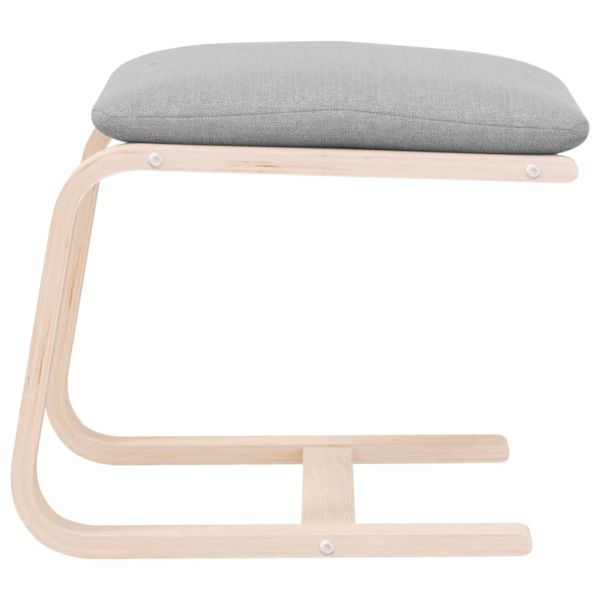 Табуретка, светлосива, 51x41x40 см, текстил