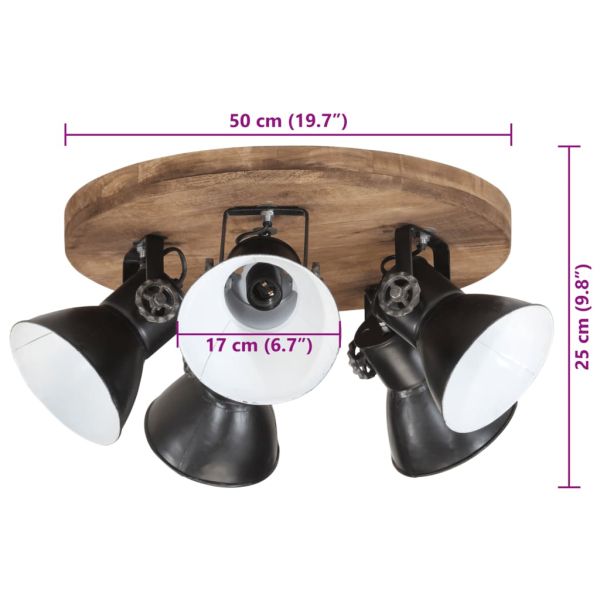 Лампа за таван 25 W, черна, 50x50x25 см, E27