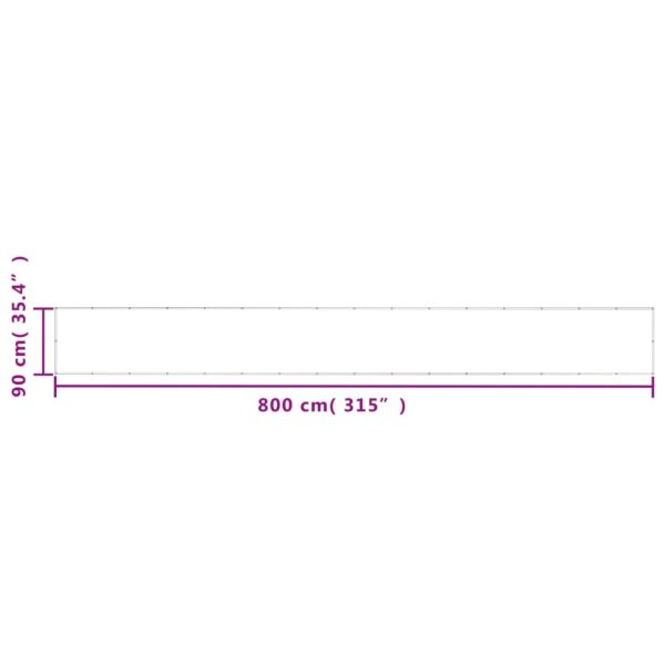 Балконски параван бял 90x800 см 100% полиестер оксфорд