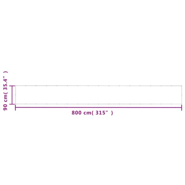 Балконски параван кафяв 90x800 см 100% полиестер оксфорд
