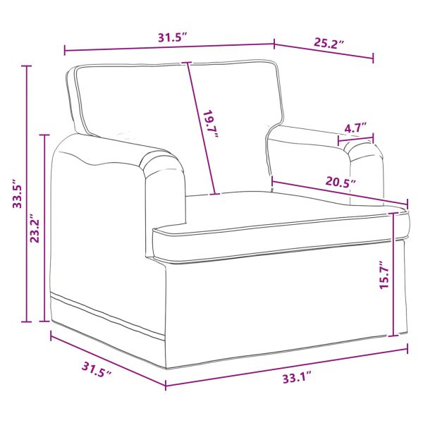 Диван Тъмен сив 84 x 80 x 85 см текстил