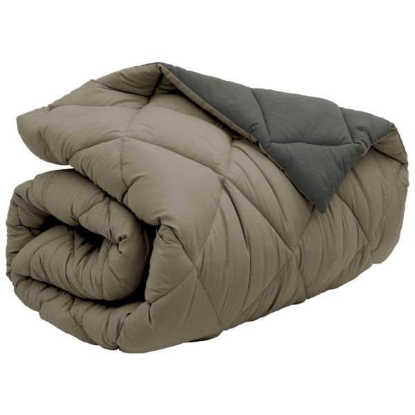 Зимен юрган Светло сиво и антрацит 135 x 220 см Микрофибър