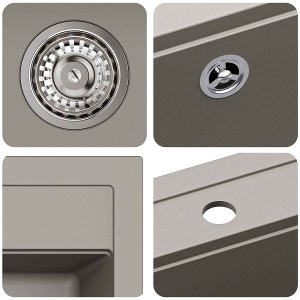 Мивка Сив 795 x 505 мм Гранит