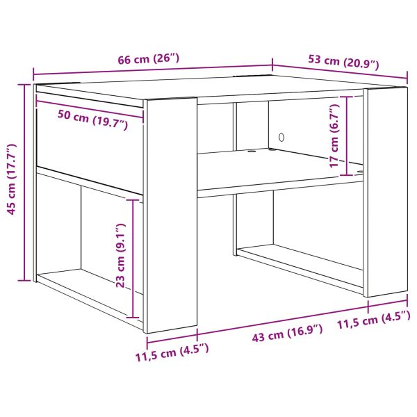 Масичка за кафе Черния дъб 66 x 53 x 45 см Инженерно дърво