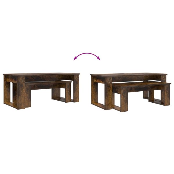 Комплект кафе маса 2 pcs Димян дъб Инженерно дърво