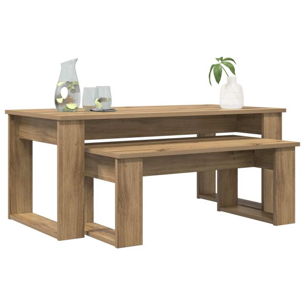 Комплект кафе маса 2 pcs Дъб Инженерно дърво