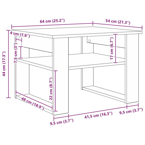 Масичка за кафе Черния дъб 64 x 54 x 44 см Инженерно дърво