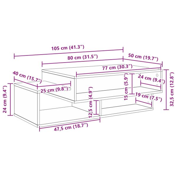 Масичка за кафе Димян дъб 105 x 50 x 32,5 см