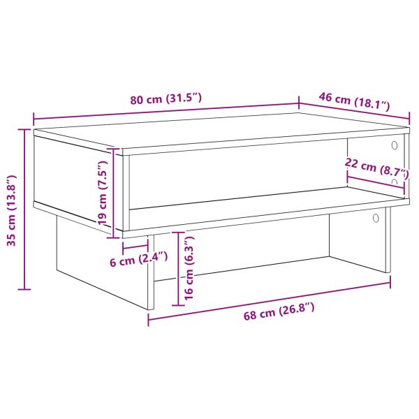 Масичка за кафе Черния дъб 80 x 46 x 35 см Инженерно дърво