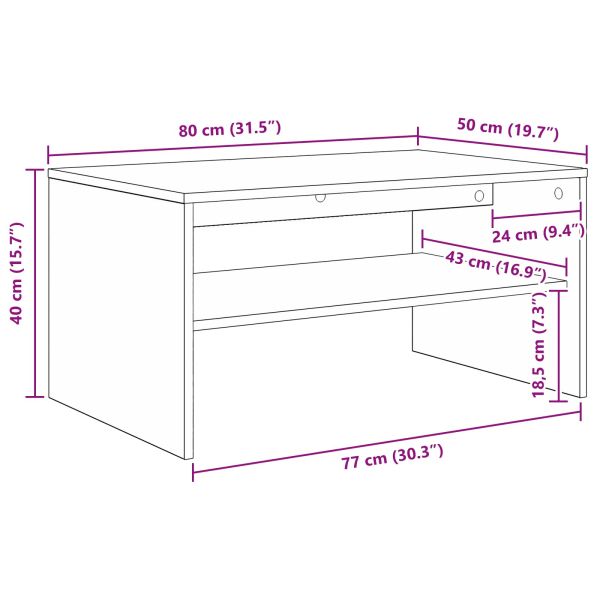 Масичка за кафе Сонома дъб 80 x 50 x 40 cm Инженерно дърво